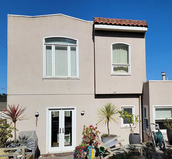 A home painted a neat beige color in California.