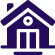 Simple icon of a house with a door and windows.